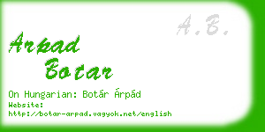 arpad botar business card