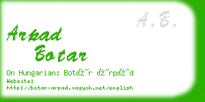 arpad botar business card